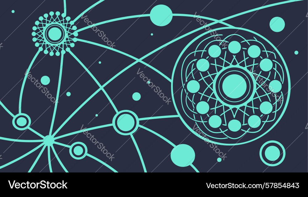 Abstract circular network pattern symbolizing vector image