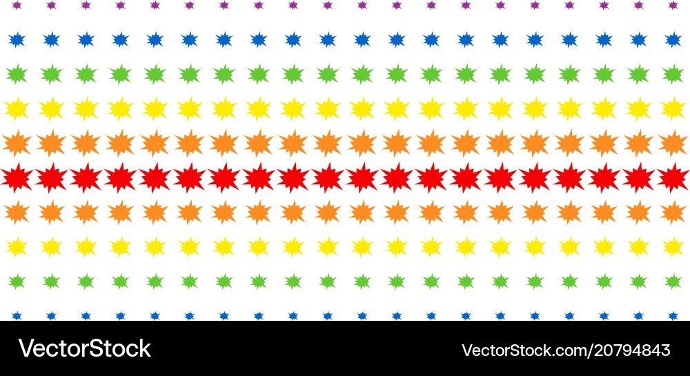 Bang shape halftone spectrum array Bang shape halftone spectrum array vector image