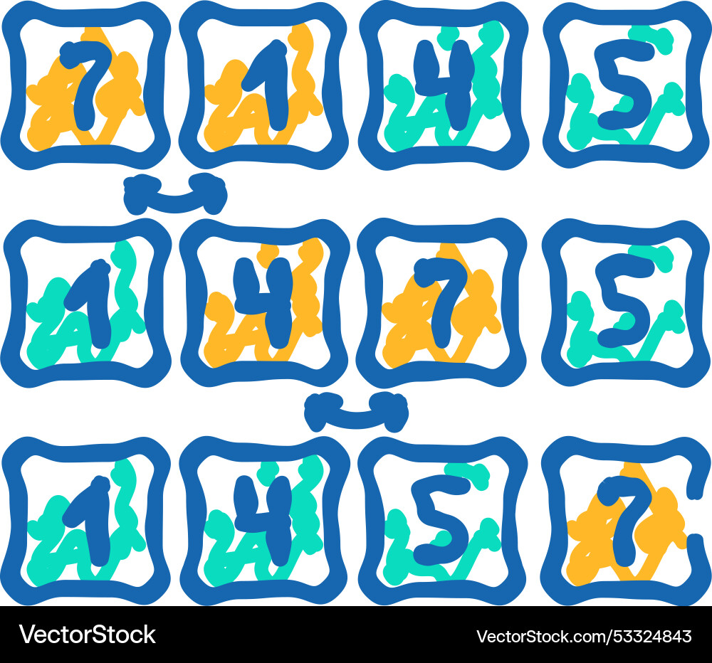 Bubble sort algorithm icon doodle Bubble sort algorithm icon doodle vektorbild