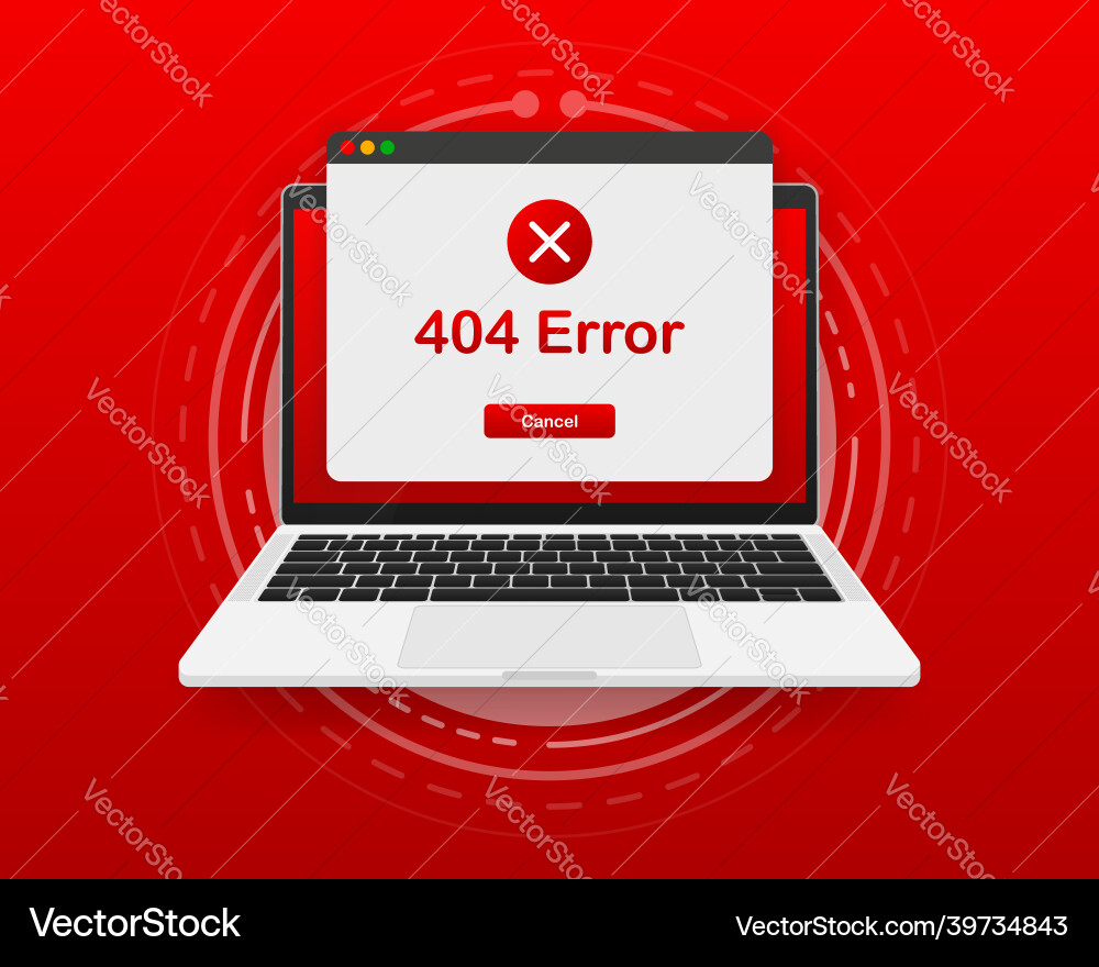 Concept operating system error warning for web Concept operating system error warning for web vector image