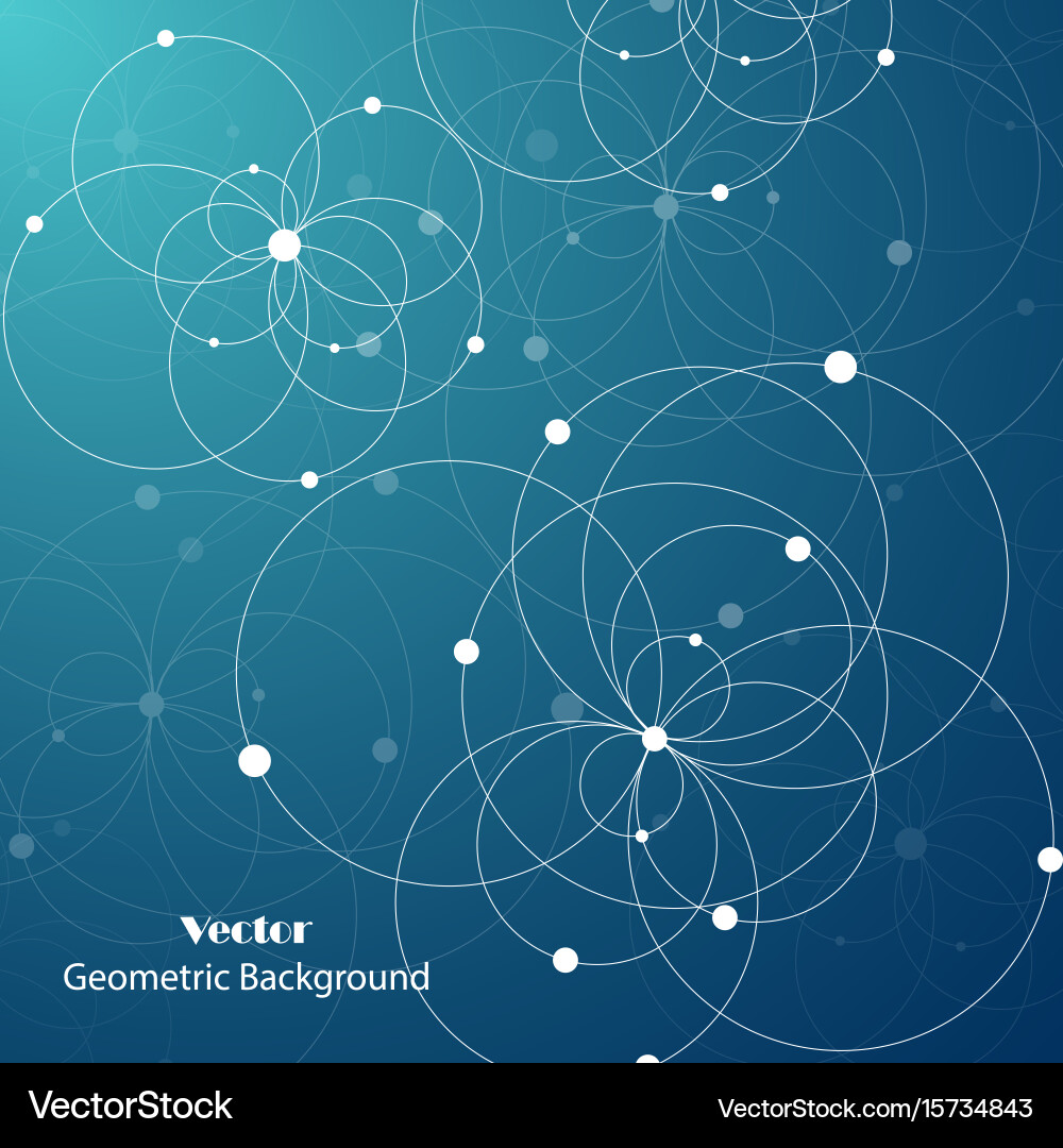 Connected Circles and Dots Background vector image