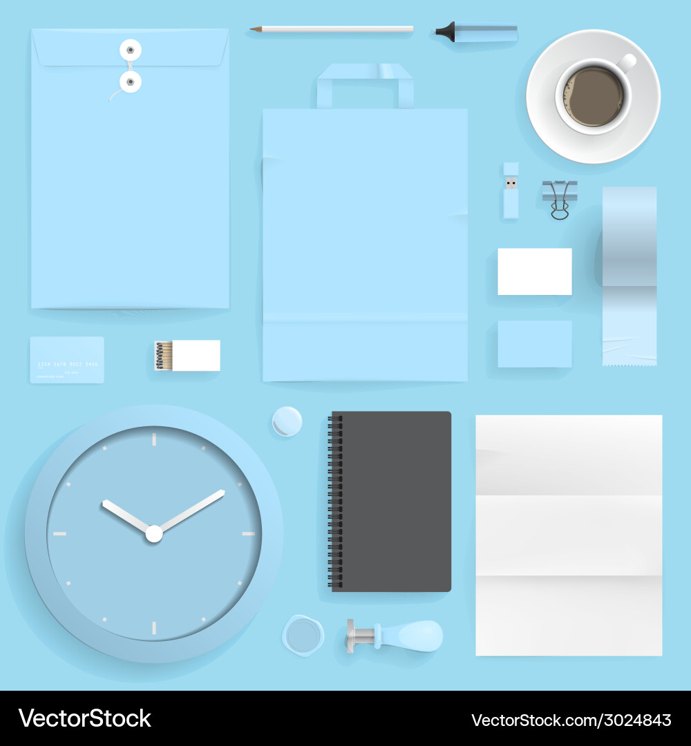 Corporate Stationery Mockup Vector Image