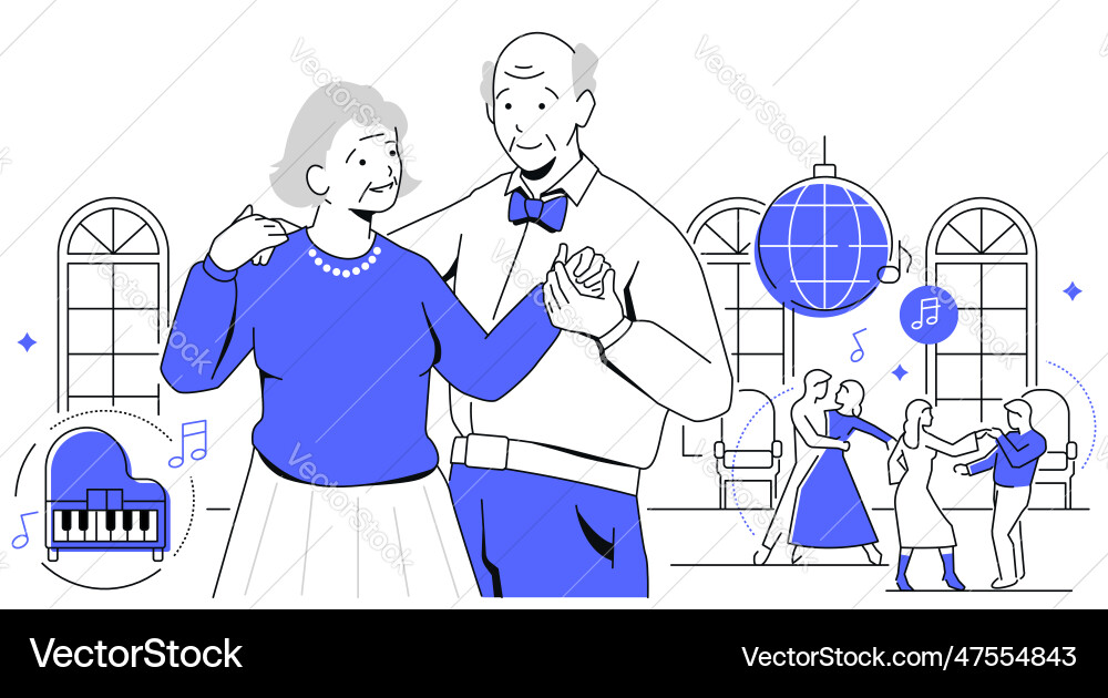 Dancing couple - modern line design style Vector Image