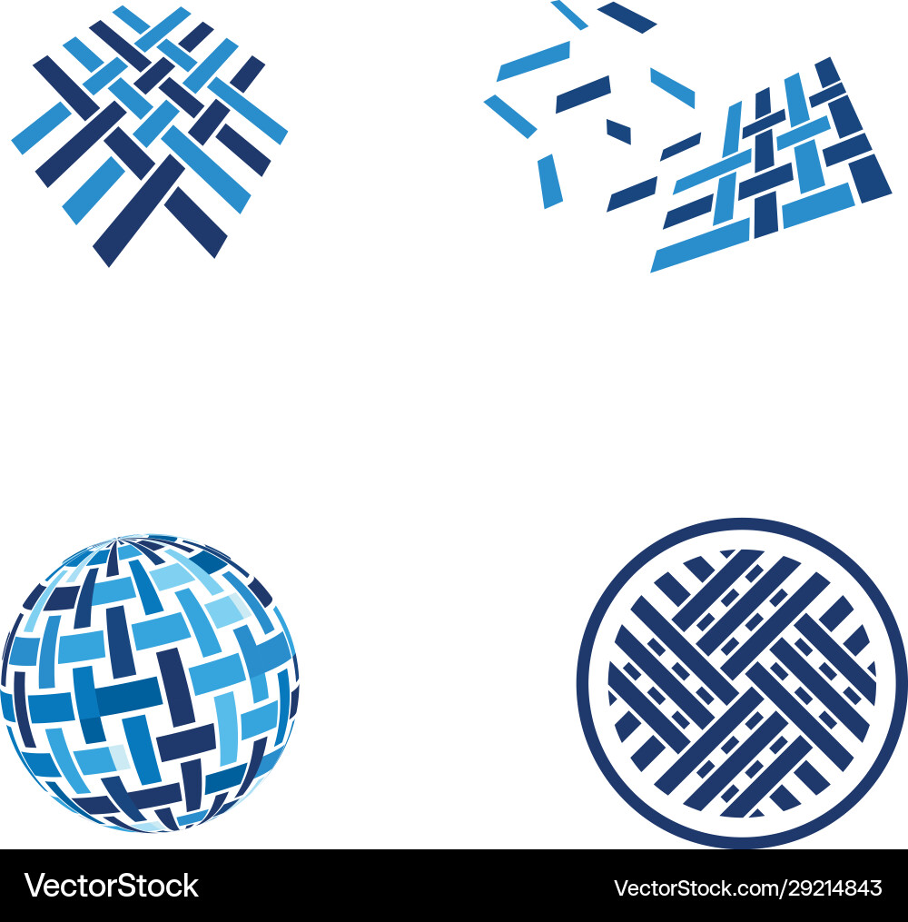 Fabric Pattern Icon Set vector image