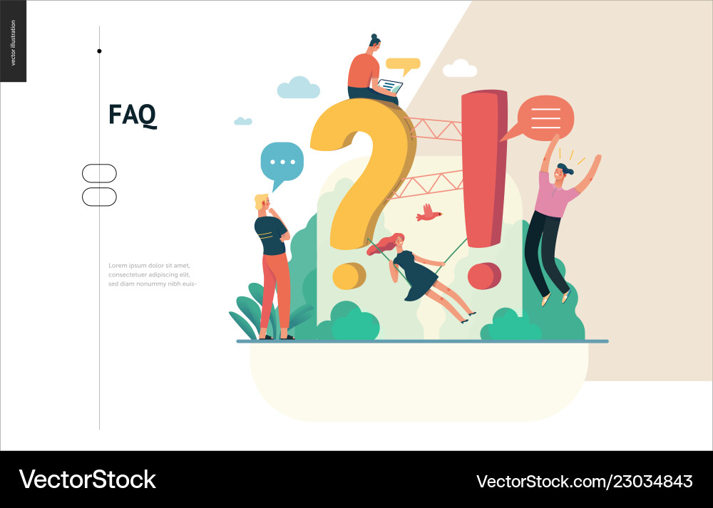 FAQ Web Template - Questions & Answers vector image