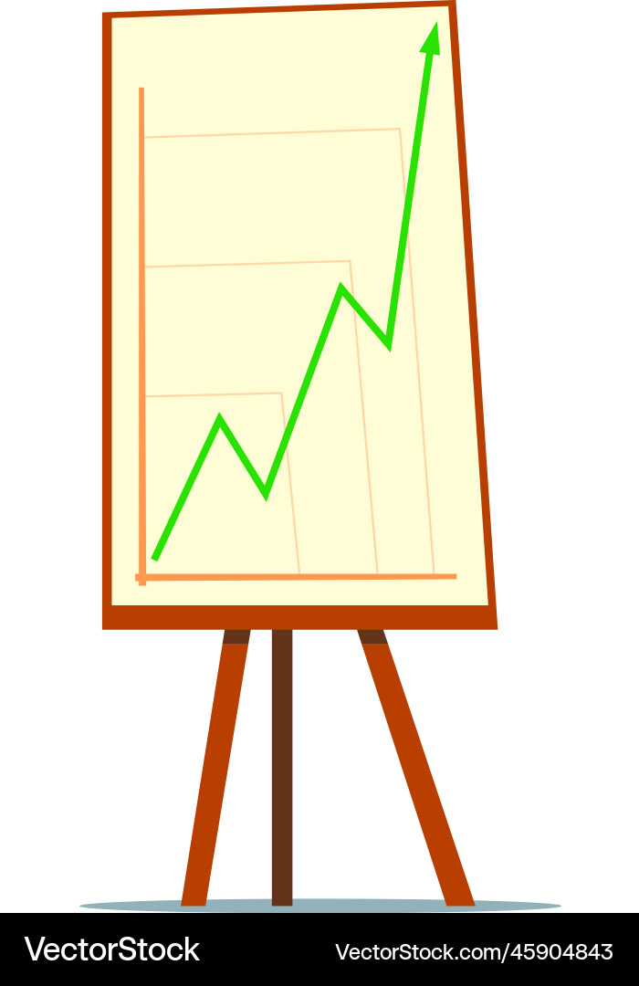 Flip chart with graph Vector Image