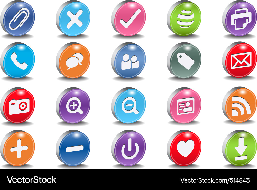Modern Web Icons - 3D Style vector image