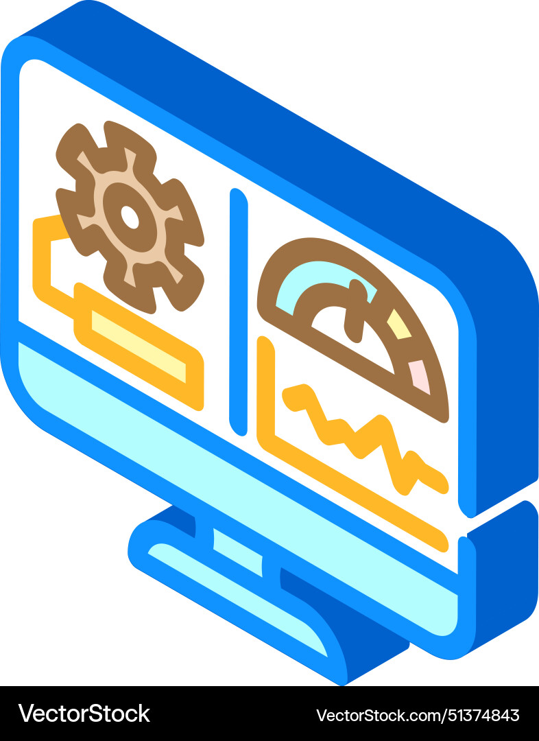 Performance testing analyst isometric icon Performance testing analyst isometric icon vector image