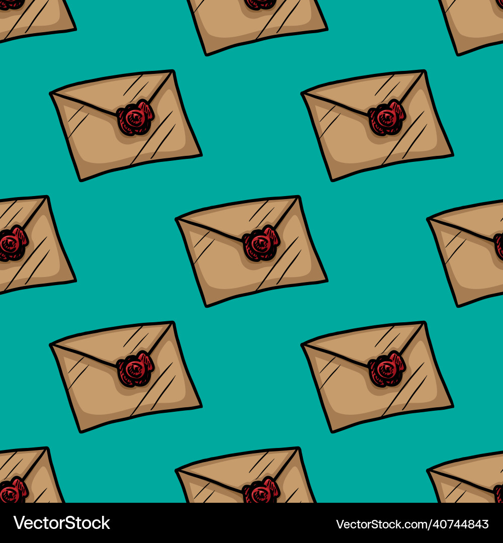 Seamless pattern of closed envelope Vector Image