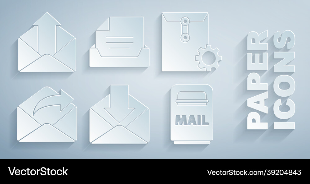Set envelope setting outgoing mail box Set envelope setting outgoing mail box Vector Image