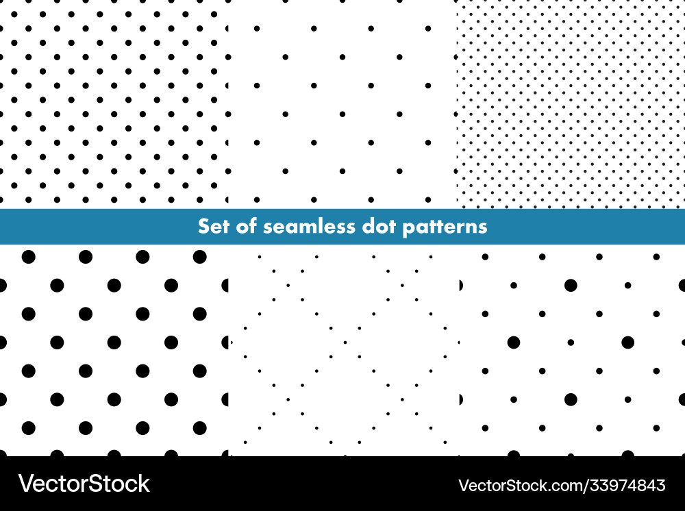 Set seamless dot patterns dotted background Set seamless dot patterns dotted background vector image
