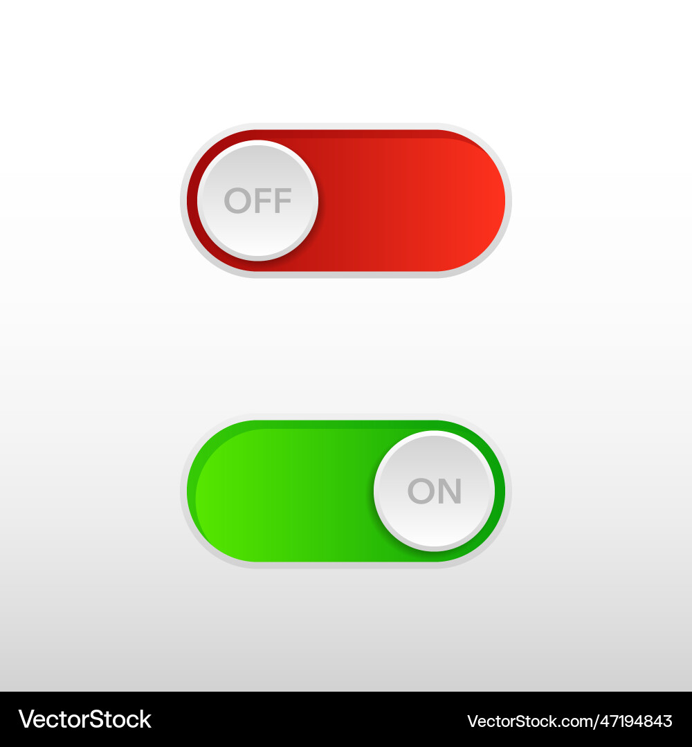 Switch button or turn on off power vector image