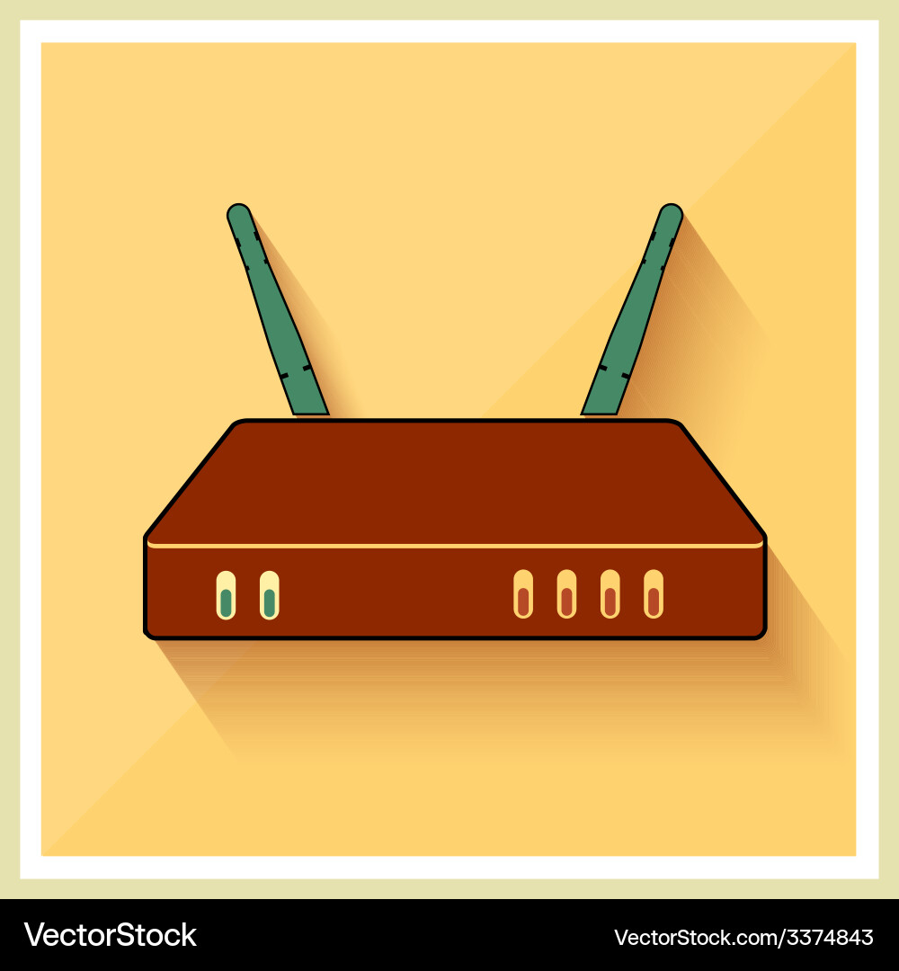 Wi-fi computer router flat icon Vector Image