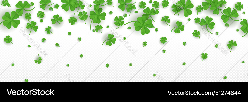 3d realistic clover background with four leaf Vector Image