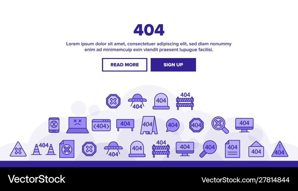 404 Error Icons - HTTP Not Found vector image