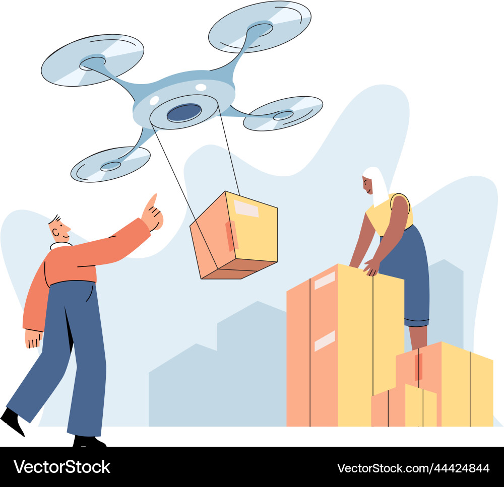 Automation and development of delivery process vector image