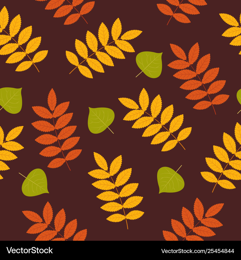 Autumn seamless pattern background with fall Autumn seamless pattern background with fall vector image