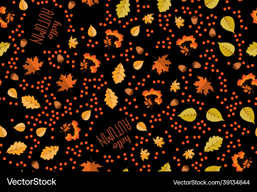 Autumn seamless pattern background with falling Autumn seamless pattern background with falling vector image