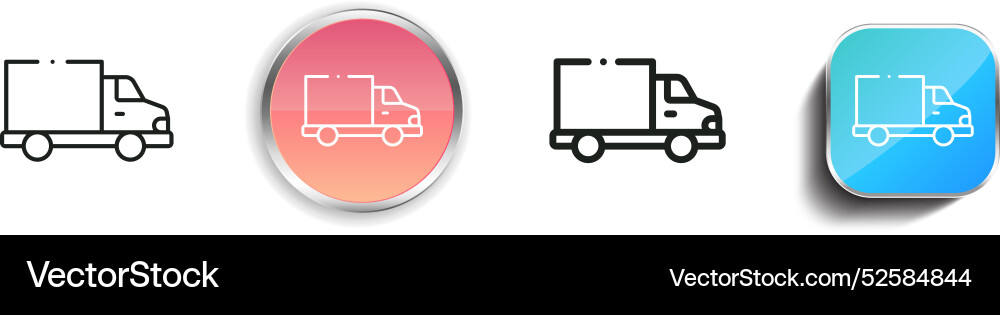 Cargo icon thin linear regular and button style vector image