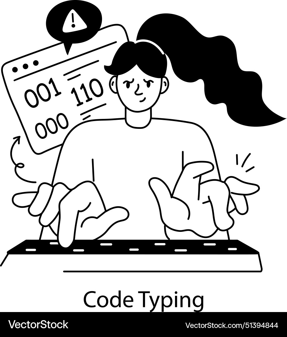 Code typing Vector Image