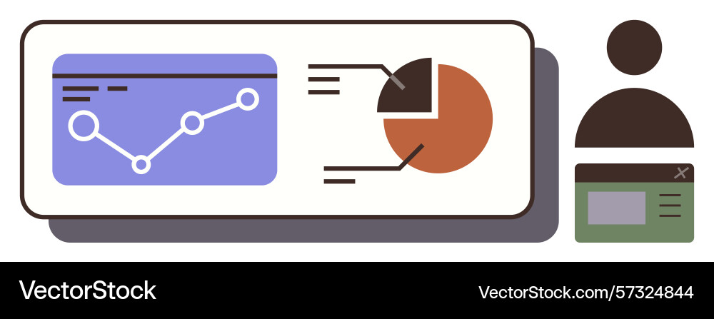 Data presentation with analytics dashboard Data presentation with analytics dashboard vector image