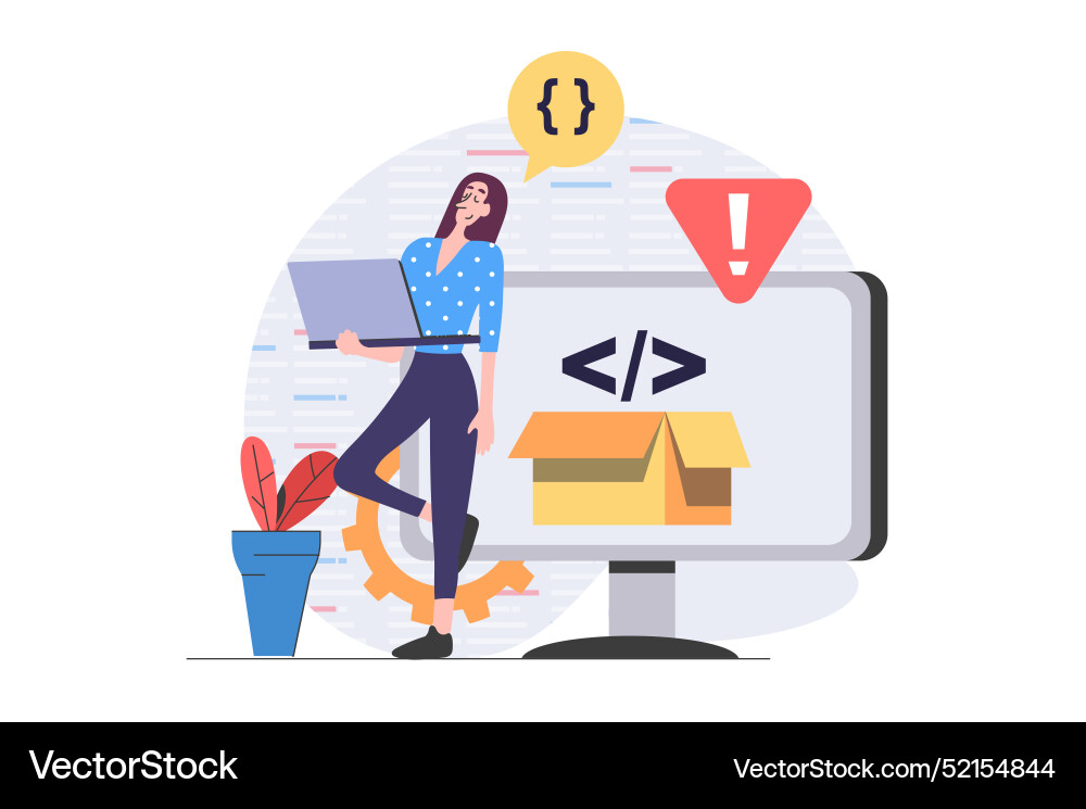 Development and programming concept in modern flat Vector Image