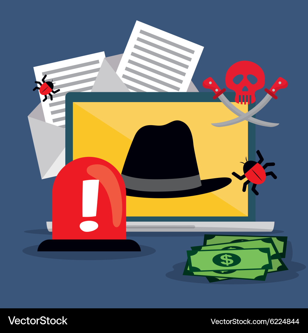 Digital fraud and hacking design Vector Image
