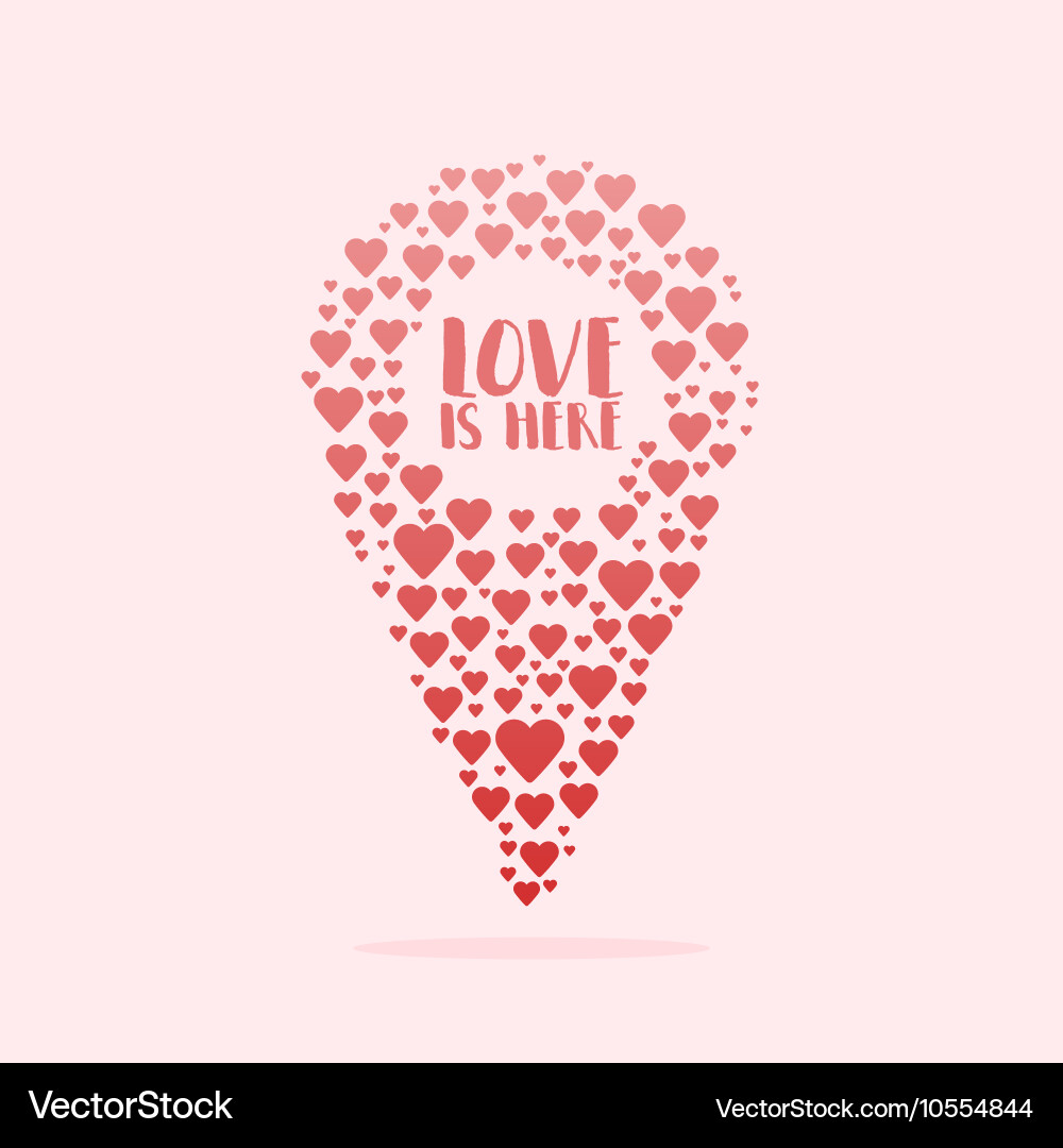 Doodle icon map pointer with heart vector image