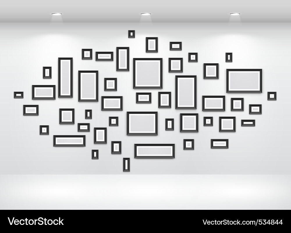 Empty Frames Gallery Interior Vector Image