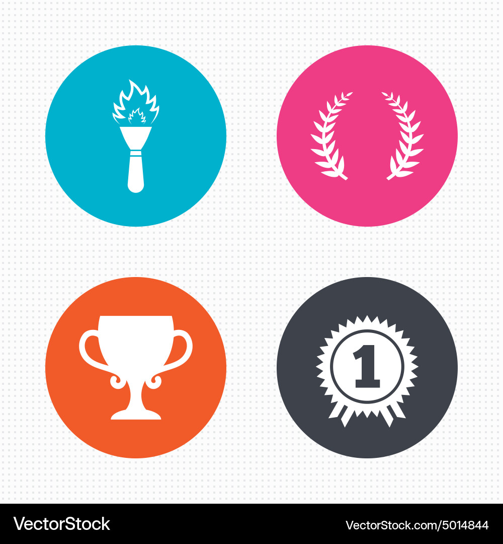 First Place Award Icons - Prize Collection Vector Image