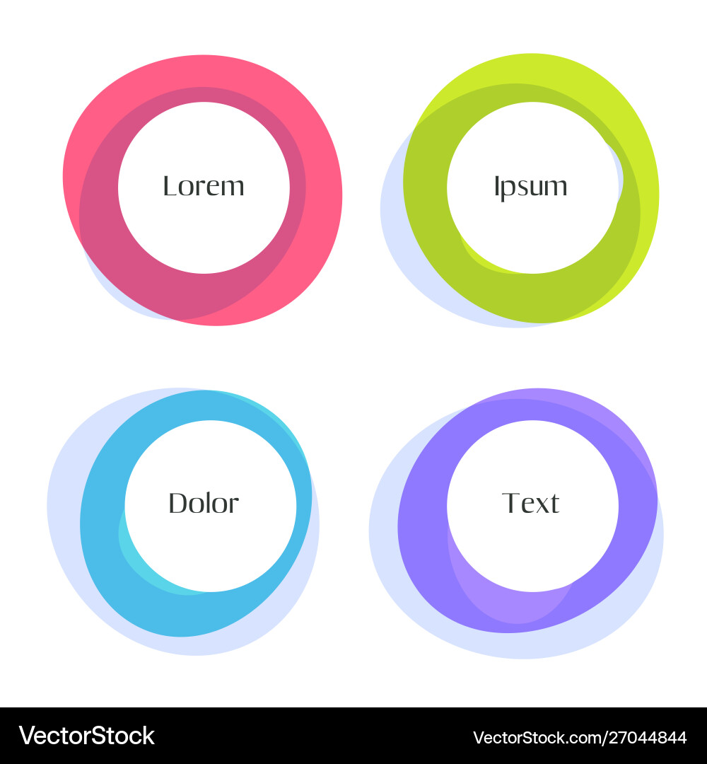 Four circles frames in different colors set vector image