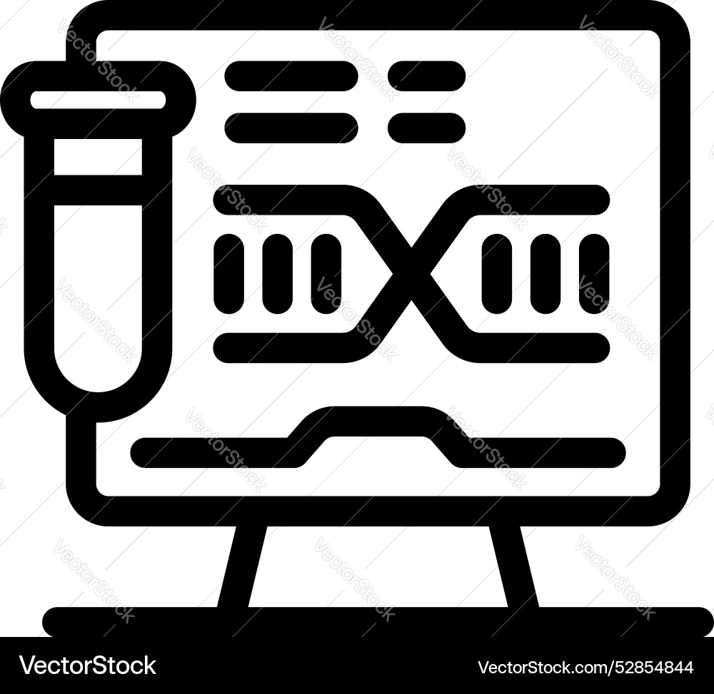 Laboratory computer showing dna structure analysis Laboratory computer showing dna structure analysis vector image