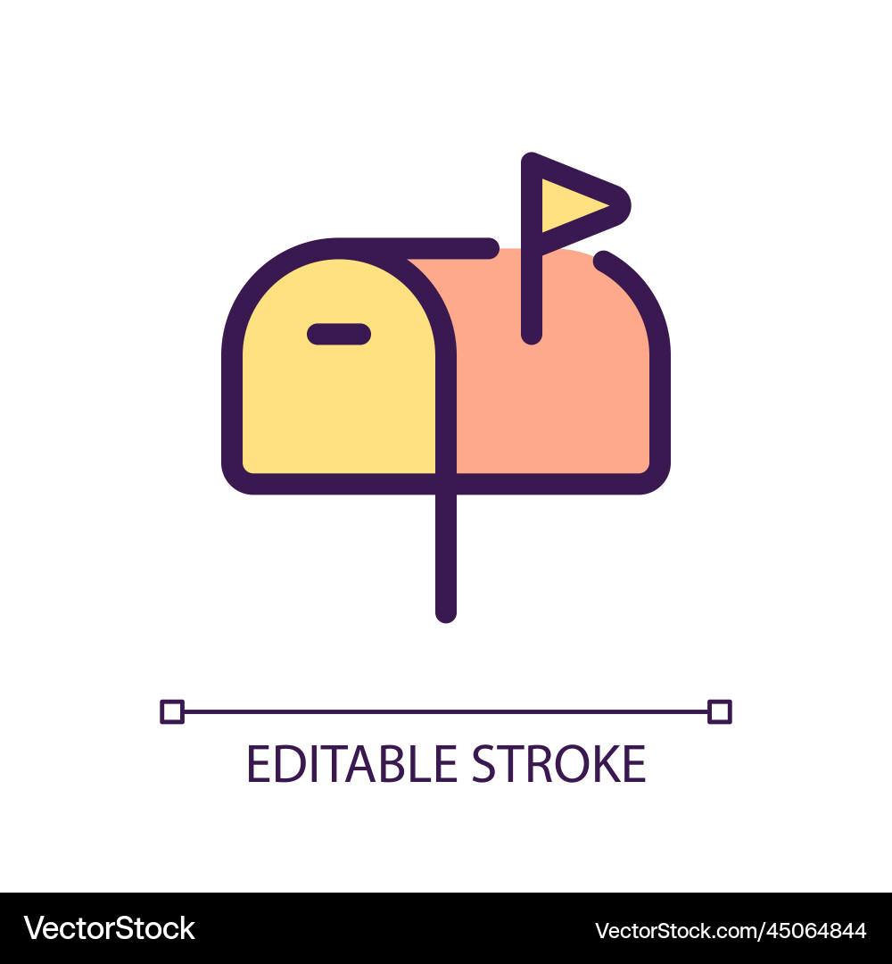 Mailbox pixel perfect rgb color ui icon Mailbox pixel perfect rgb color ui icon vector image