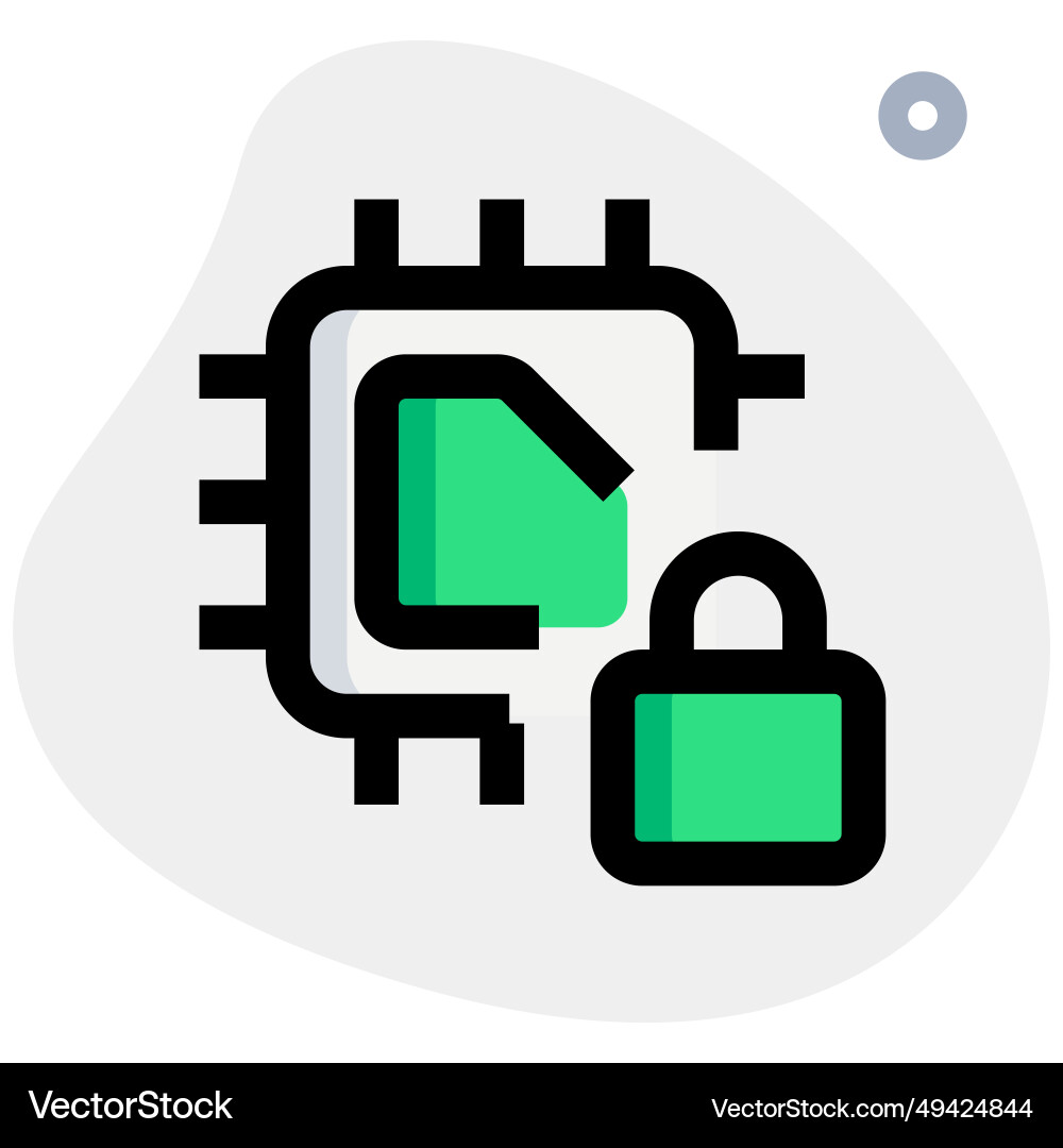 Microprocessor with locking feature for info Microprocessor with locking feature for info vector image