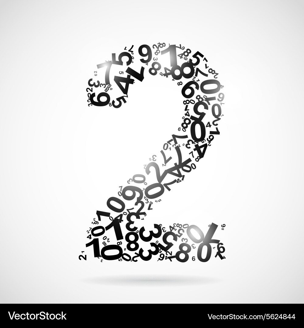 Number two from numbers Vector Image