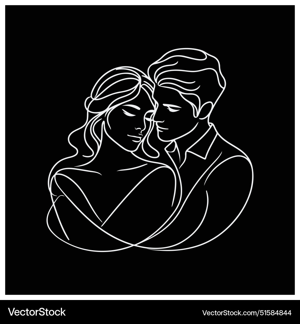 One continuous drawn line wedding from Royalty Free Vector