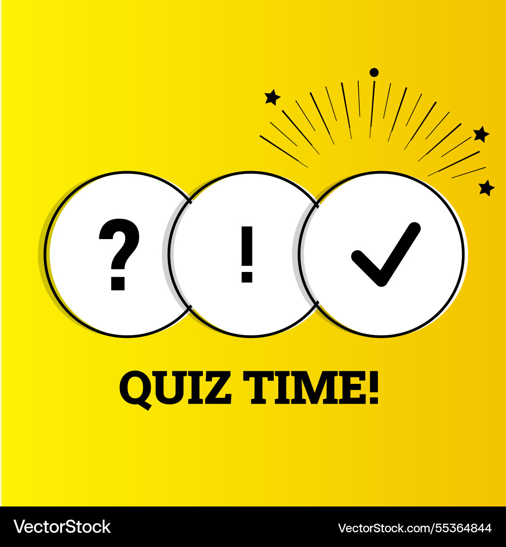 Quiz time question mark banner design template Vector Image