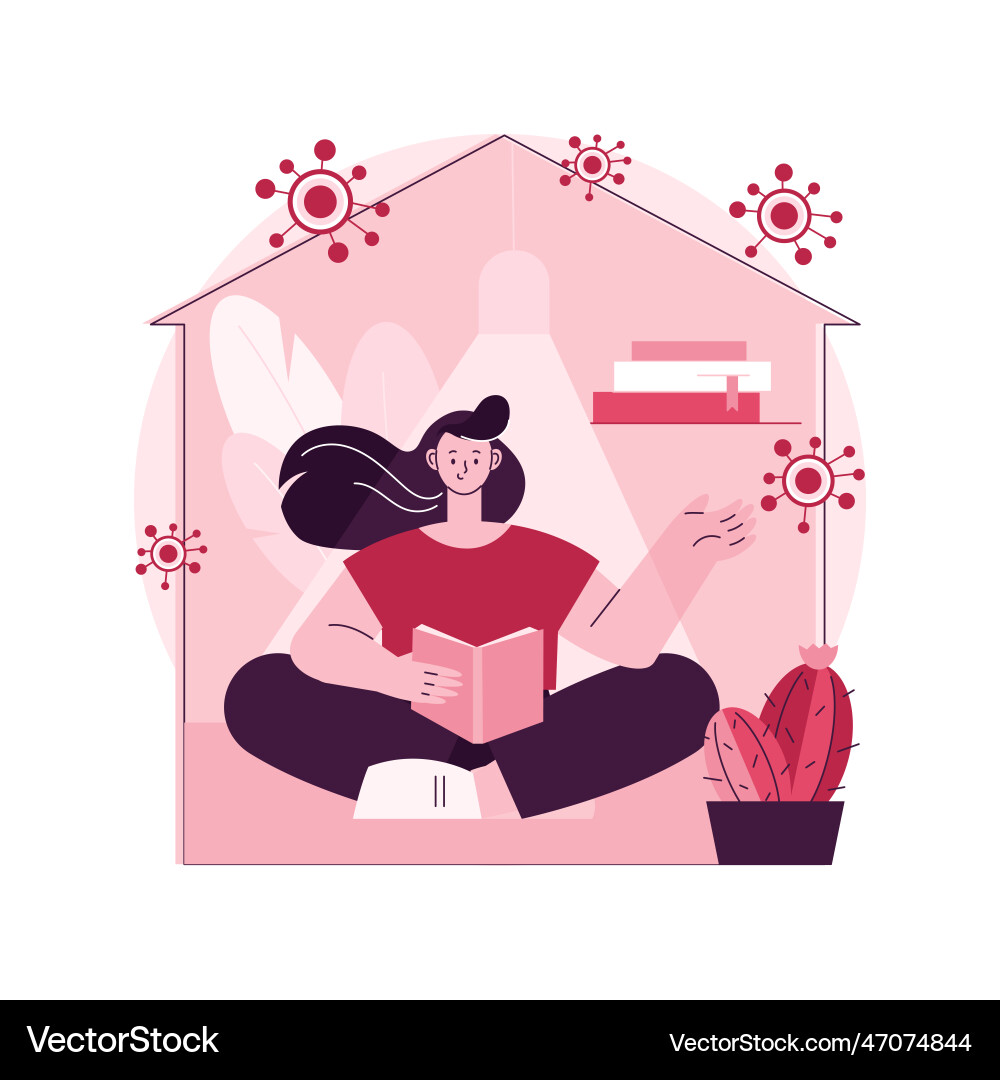 Self isolation abstract concept Vector Image