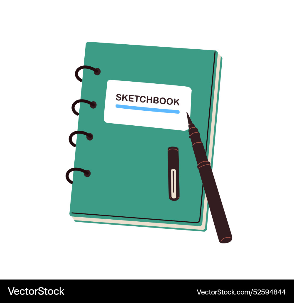 Sketchbook notebook for sketching notepad Sketchbook notebook for sketching notepad vector image