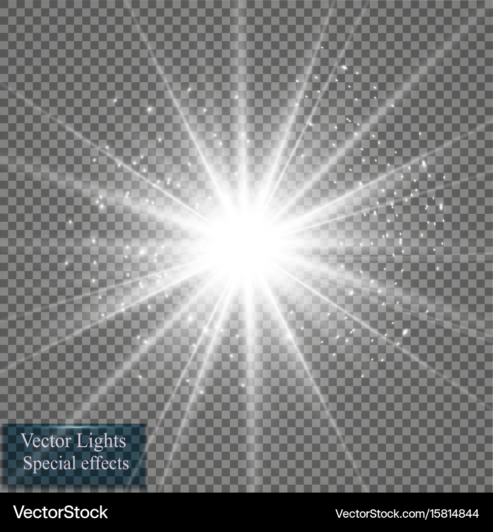Starburst Glow Effect with Sparkles vector image