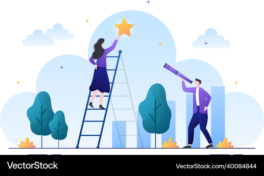 Startup target of business development process Vector Image
