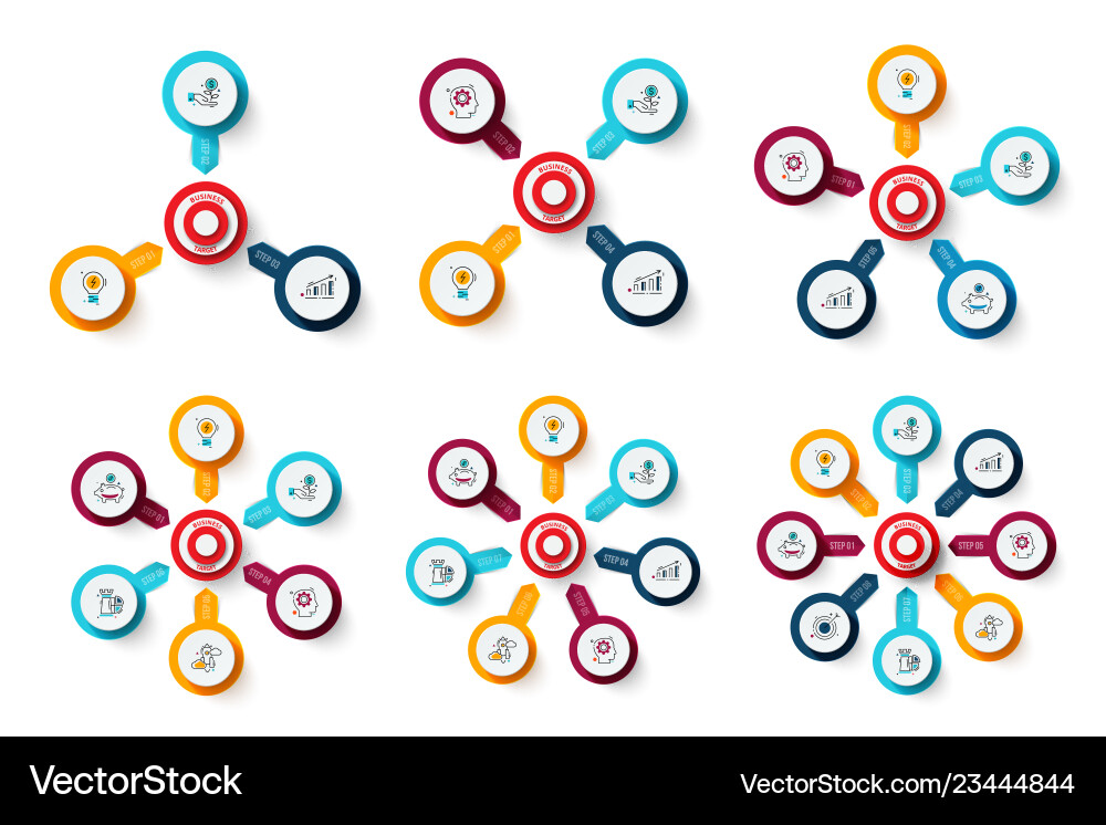 Target with arrows template for cycle Target with arrows template for cycle vector image