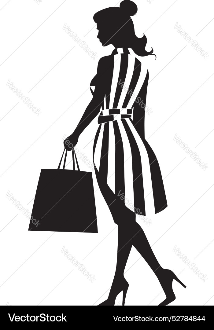 Urban Fashionista junge Frau ikonischen Shopper Urban Fashionista junge Frau ikonischen Shopper vektorbild