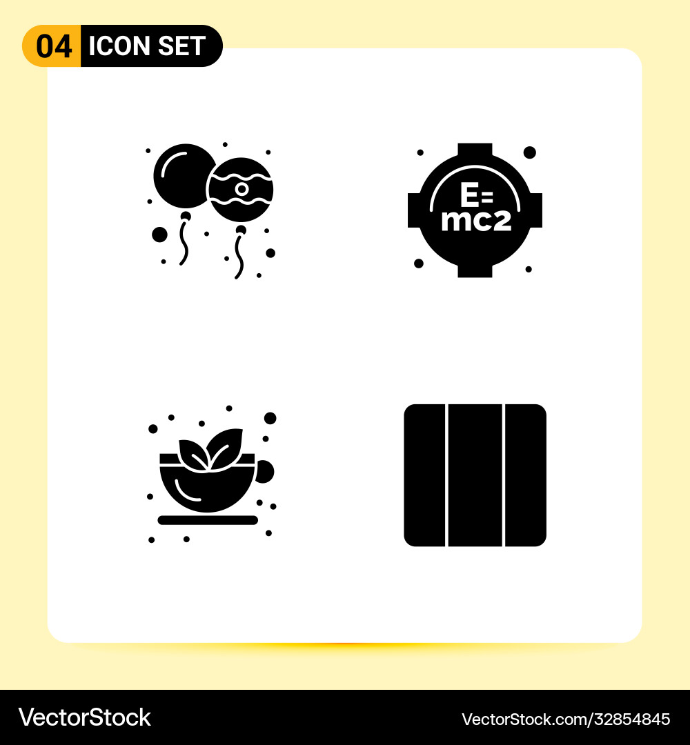 4 universal solid glyphs set for web and mobile Vector Image