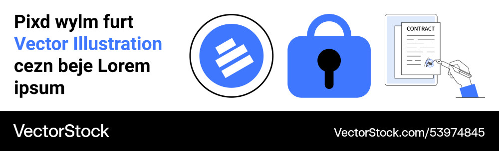 Business security elements with lock and document Business security elements with lock and document vector image