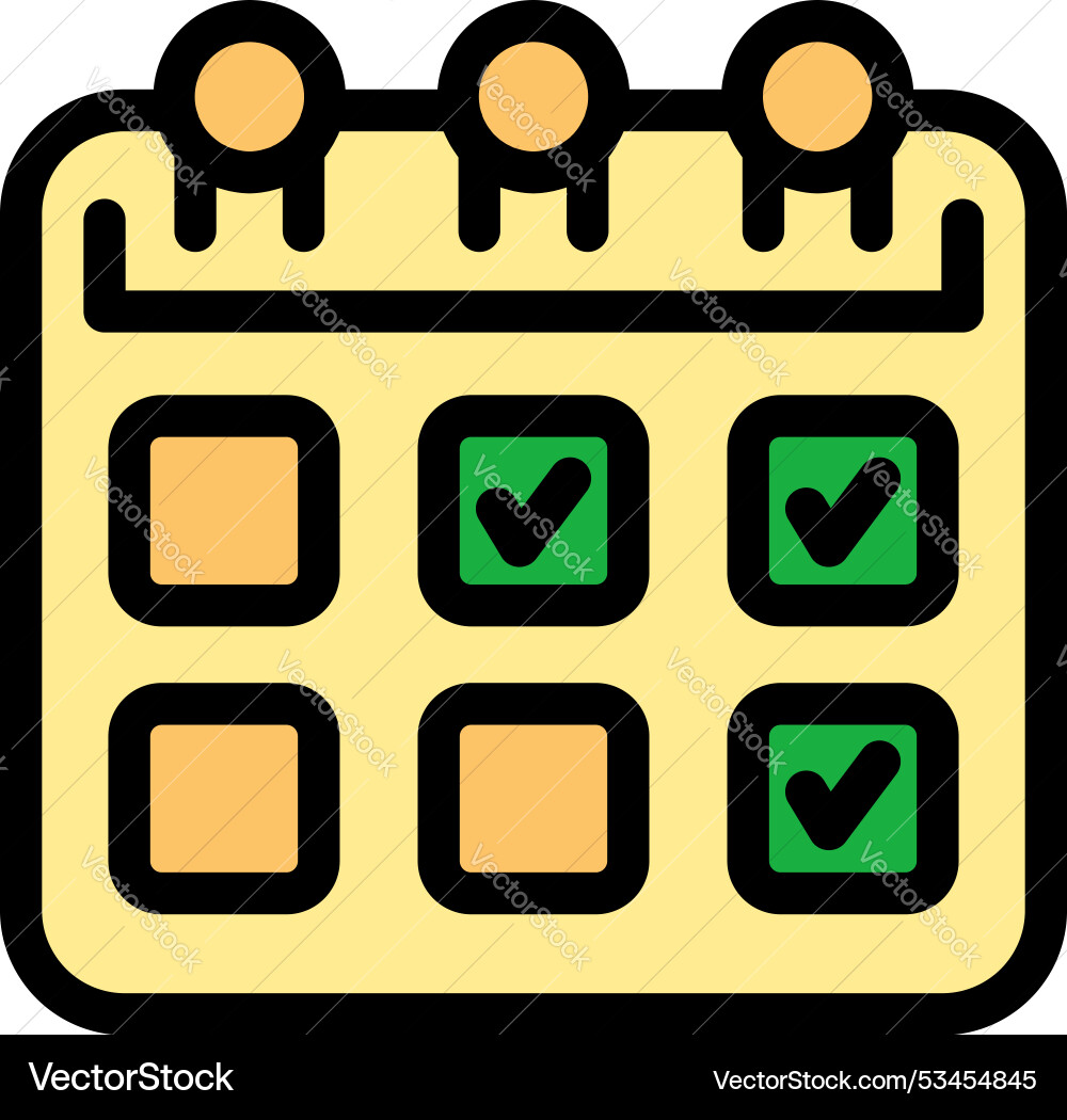Calendar showing days of the month with check Calendar showing days of the month with check vector image