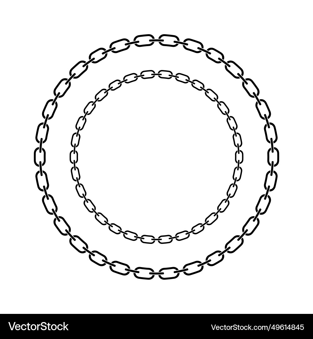 Chain frame round shape metal links repeat Chain frame round shape metal links repeat vector image