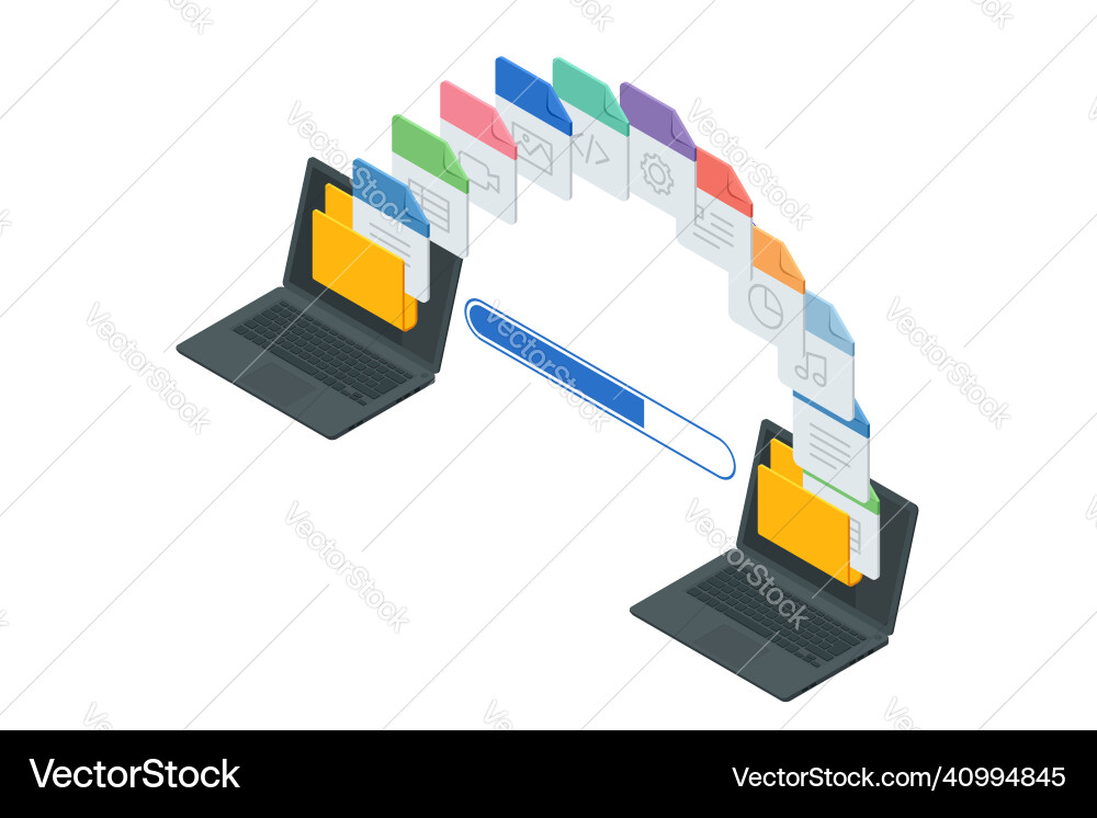 Data Flow & Database Management vector image