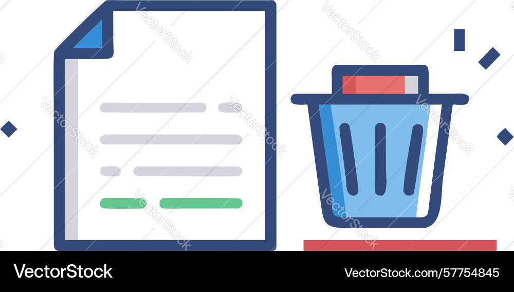 Delete document icon file deletion digital vector image