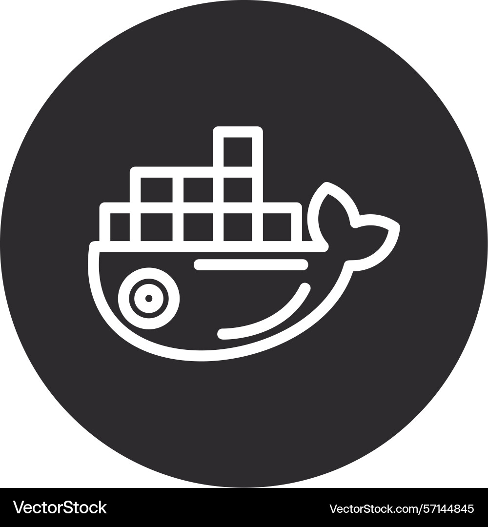 Docker inverted circle black Vector Image